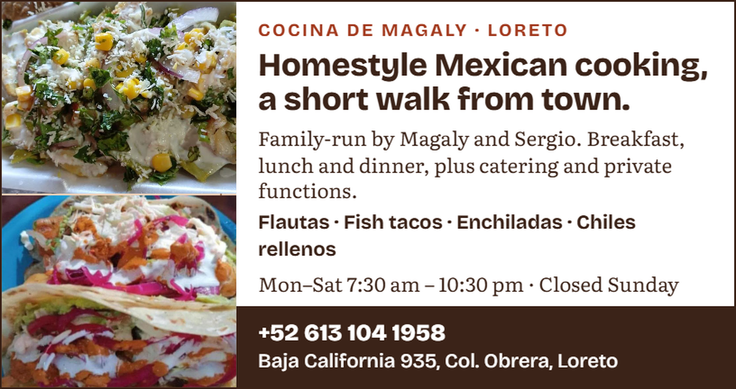 Cocina de Magaly: homestyle Mexican cooking, Baja California 935, Col. Obrera, Loreto, +52 613 104 1958